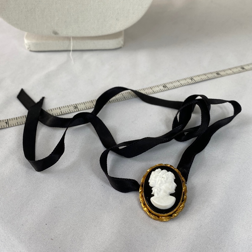 Repurposed Cameo brooch to choker